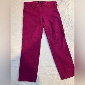 J. Crew Women's Winnie Pant Magenta Straight Leg Crop